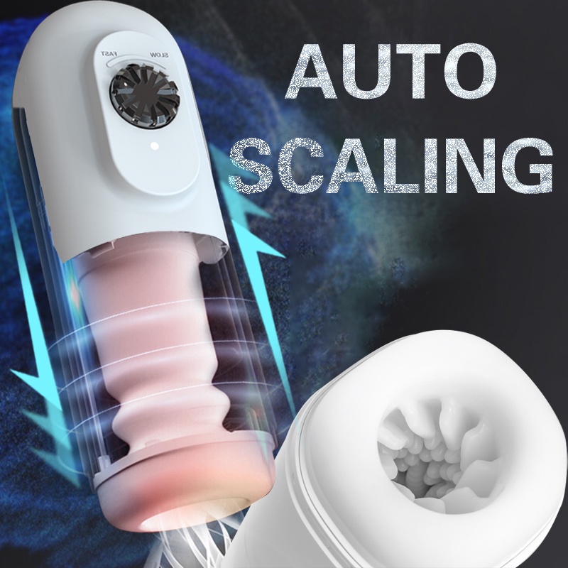 Masturbador Automático Masculino De Velocidade Infinitamente Variável Silicone Macio Telescópico Vibrador De Vagina Real Brinquedos Sexuais De Bolso Para Homens
