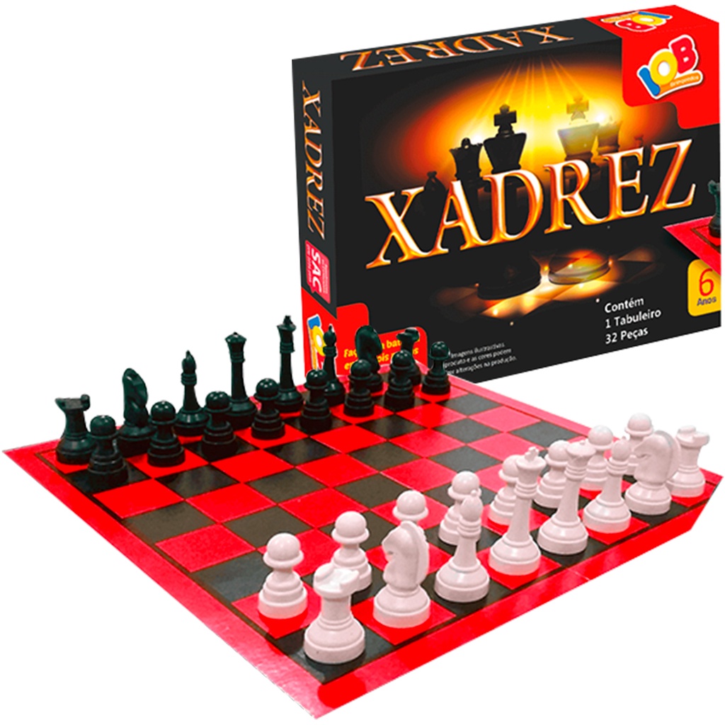 Jogo de Xadrez Jogo Educativo Clássico Peças em Plástico Iob