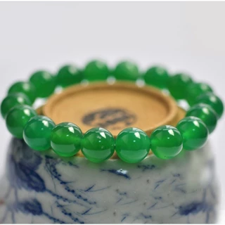 Pulseira De Pedra Gema Natural Masculina Verde Punho De Ágata Charme