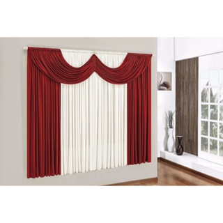 Cortina Para Quarto e Sala Paris 2,00 X 1,70 Vermelho