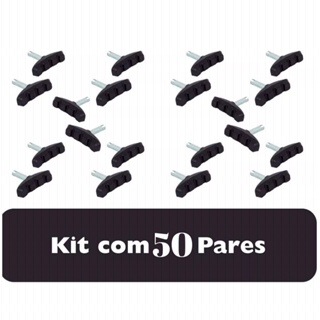 50 Pares Sapata Freio Bike Mtb Borracha V-brake 50mm C/pino