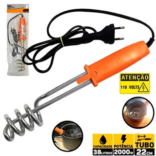 Aquecedor De Água Mergulhão Ebulidor Rabo Quente Elétrico 2000w 127v