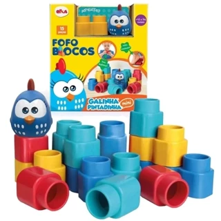 Brinquedo Fofo Blocos para Montar Galinha Pintadinha Mini 1047 - Elka