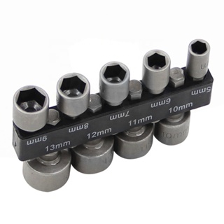 Jogo Kit com 9 Soquetes Canhão Parafusadeira 5mm a 13mm