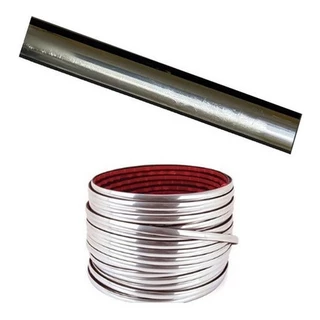 Friso Cromado Flexivel 7 Mm Colante Fita Adesiva Dupla Face