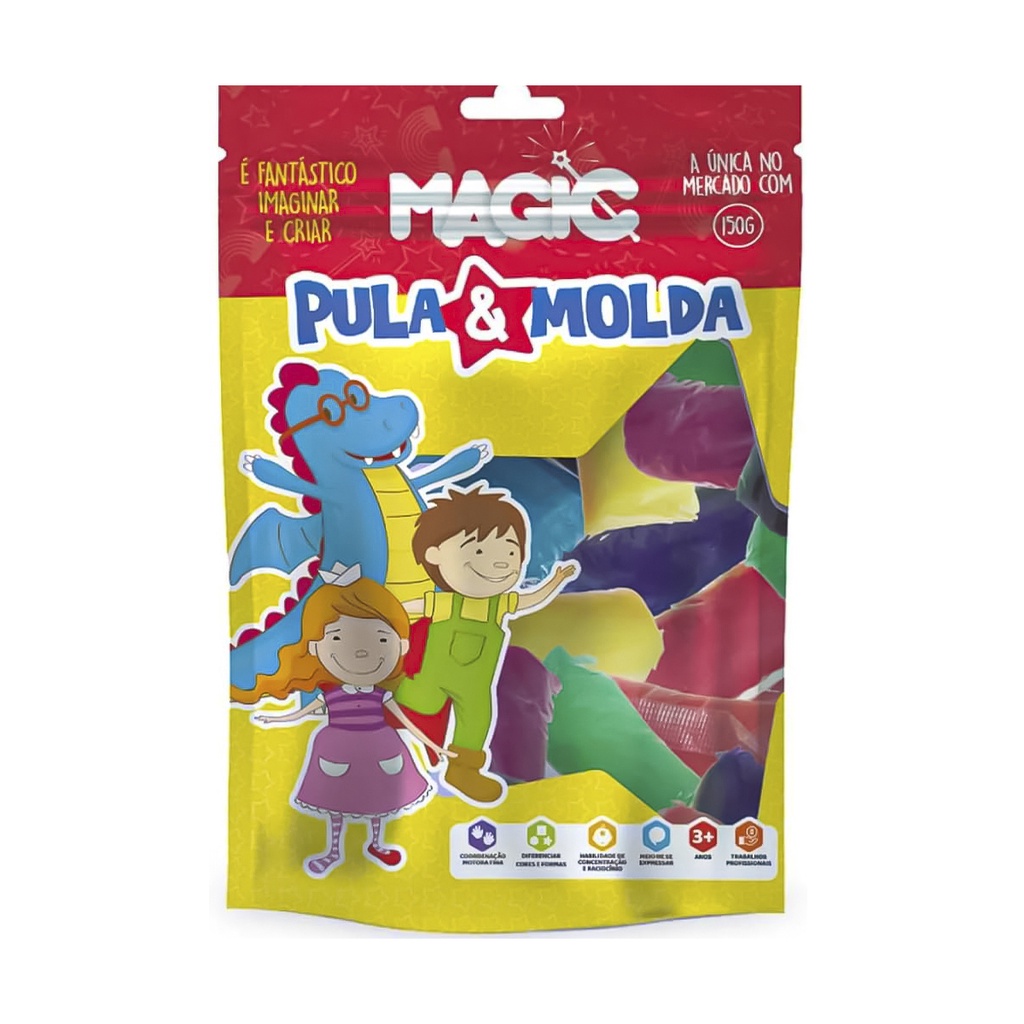 Massinhas de Modelar Pula e Molda em EVA 150g 15 Cores | Shopee Brasil