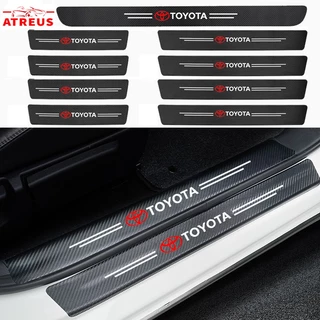 Para Toyota Adesivo Soleira De Porta De Carro De Fibra De Carbono Soleira De Porta Anti-risco Protetor De Porta-Malas Para Toyota Corolla Cross Hilux Yaris Etios RAV4 Bandeirante