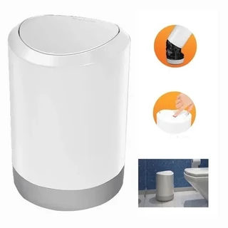 Lixeira Cesto de Lixo Click Banheiro Cozinha 5L Branca Porta Saco