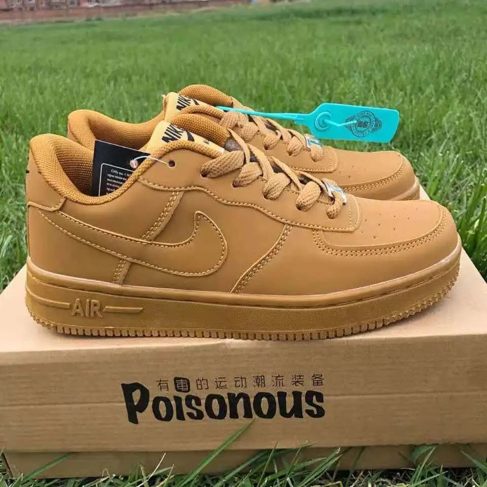 2021 Novo Af1 Light Brown Coffee Air Force No . 1 Esportes De Lazer Força Aérea De Café Marrom Claro Sapatos De Almofada De Ar De Baixo Topo Moda Esportiva E Comfo