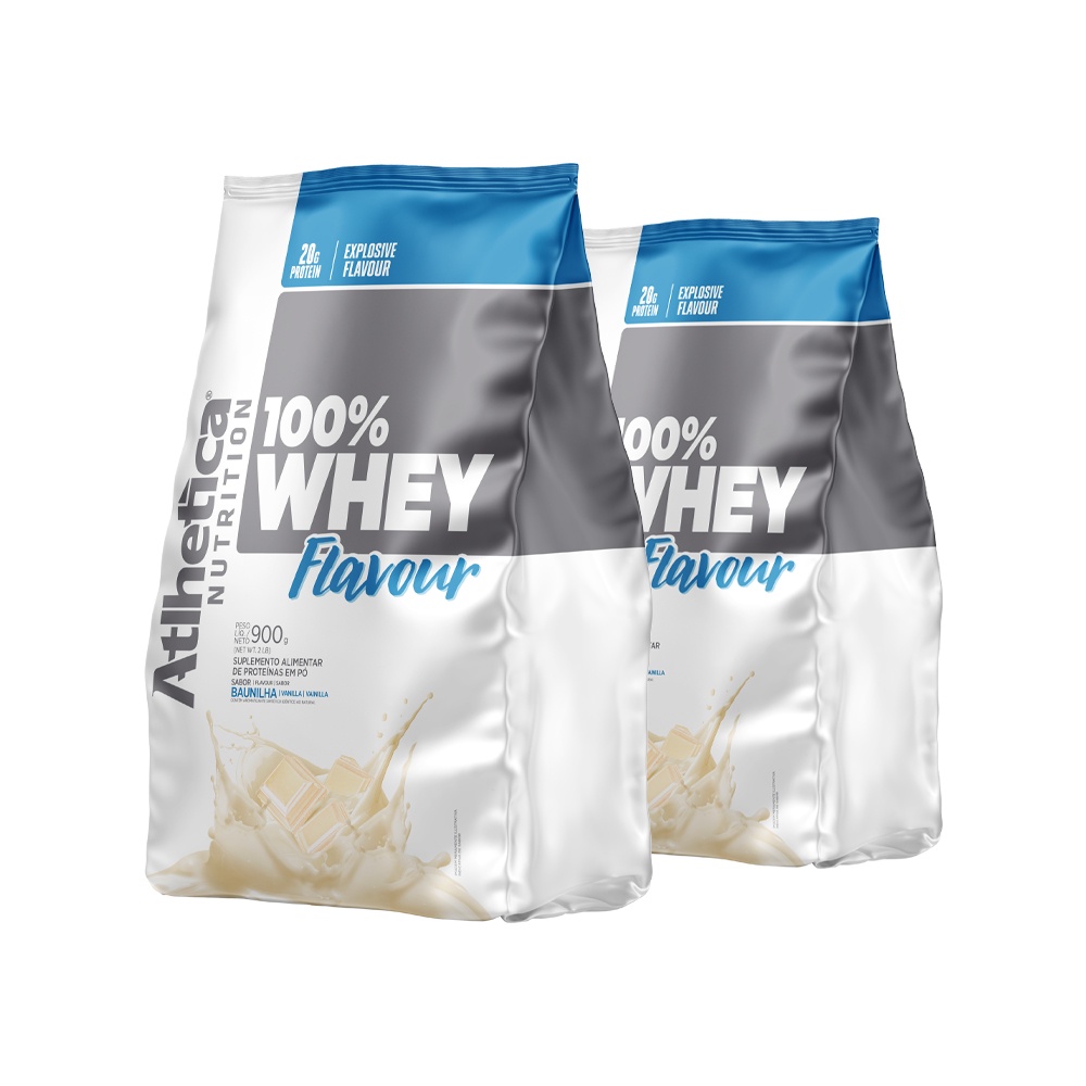 Kit 100% Whey Flavour (2x900g) Baunilha Atlhetica Nutrition