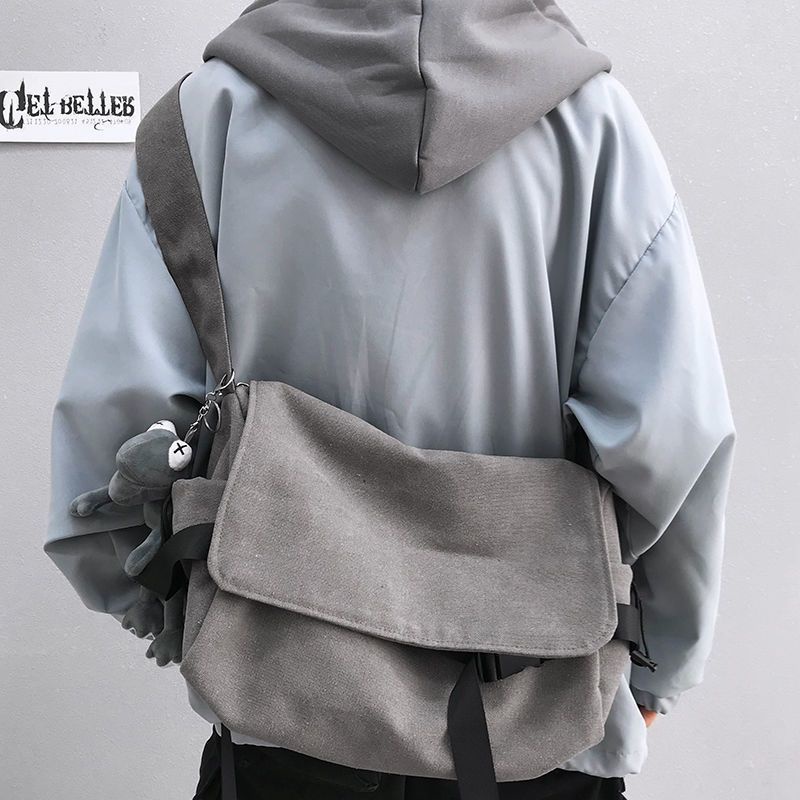 Saco De Lona De Corpo Cruzado Estilo Unisexo casual E Minimalista