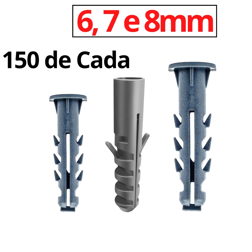 Kit Buchas 6 7 E 8mm Para Concreto Kit Buchas S Comum Shopee Brasil