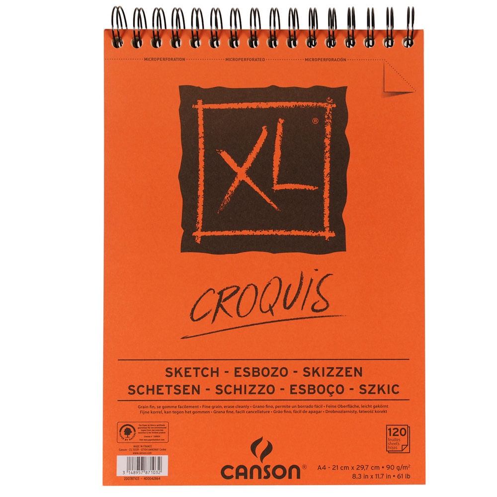 Bloco De Desenho Canson Croquis Xl 90g A4 120 Folhas Shopee Brasil 4474