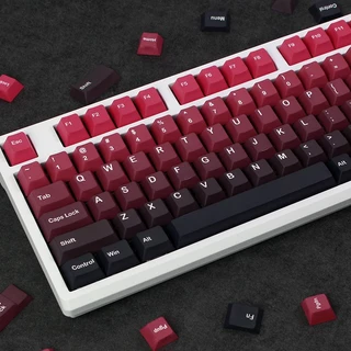 Teclas PBT CHERRY MX Perfil Gradiente Sublimação Térmica Pôr-Do-Sol Sukura Pink Black De Teclado Mecânico Extremamente Brilhante Vermelho Neblina Azul Conjunto Completo .