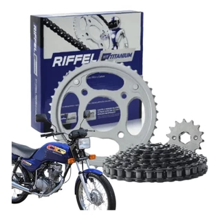 Kit Relacao Tracao Transmissao Cg 125 Titan Cargo Today 1983 à 1999 Sem Retentor Original Riffel