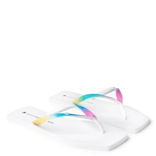 Rasteira Praia PVC Nude Chantilly Tira Glitter Arco íris 3020.34_1