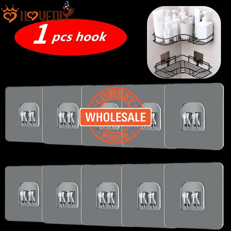 [Wholesale Price] Sticking Gancho Autocolante De Parede Forte/Suporte De Transparente/Acessórios De Cabide De Banheiro De Cozinha/Ganchos Adesivos De Prateleira