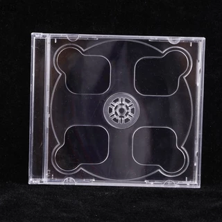 OTS Caixa De CD Quadrada Inferior Transparente Vazia Plástica Láctea Com Capacidade De 2 Discos HP