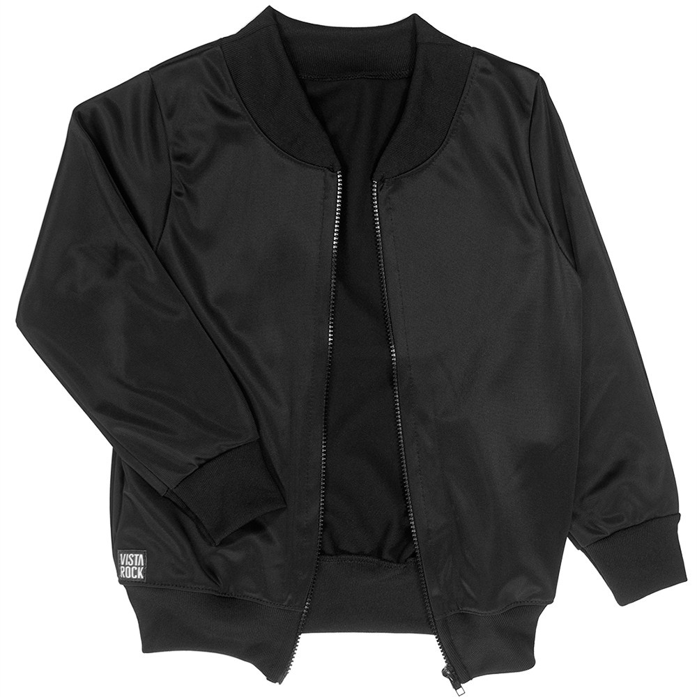 Jaqueta Bomber Vista Rock Infantil Liso Preto