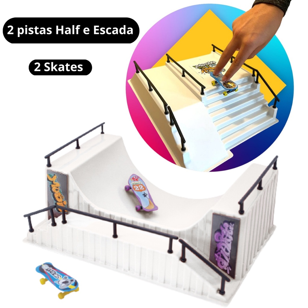 Pista Skate Park com 2 Skates de Dedo Prodeck Multikids - BR1801