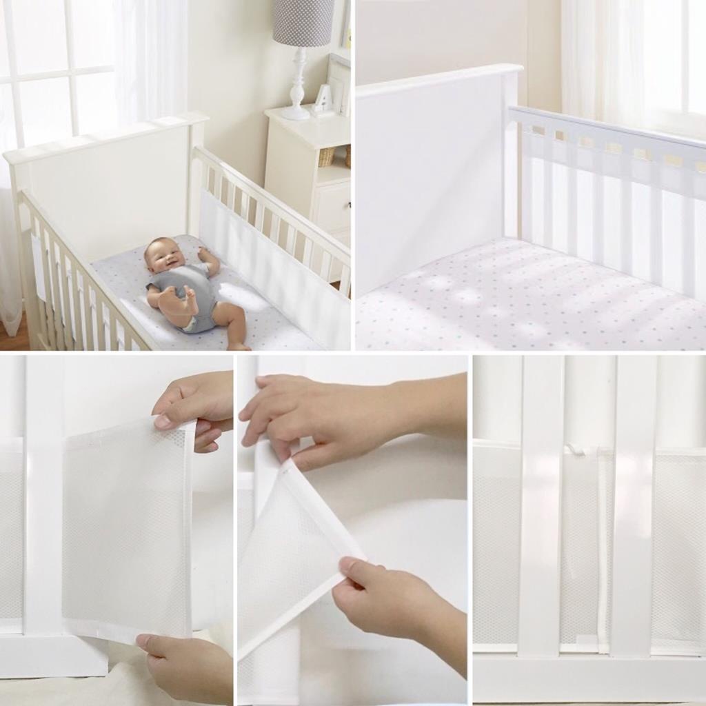 Kit Tela Respiravel Protetora De Berço Americano