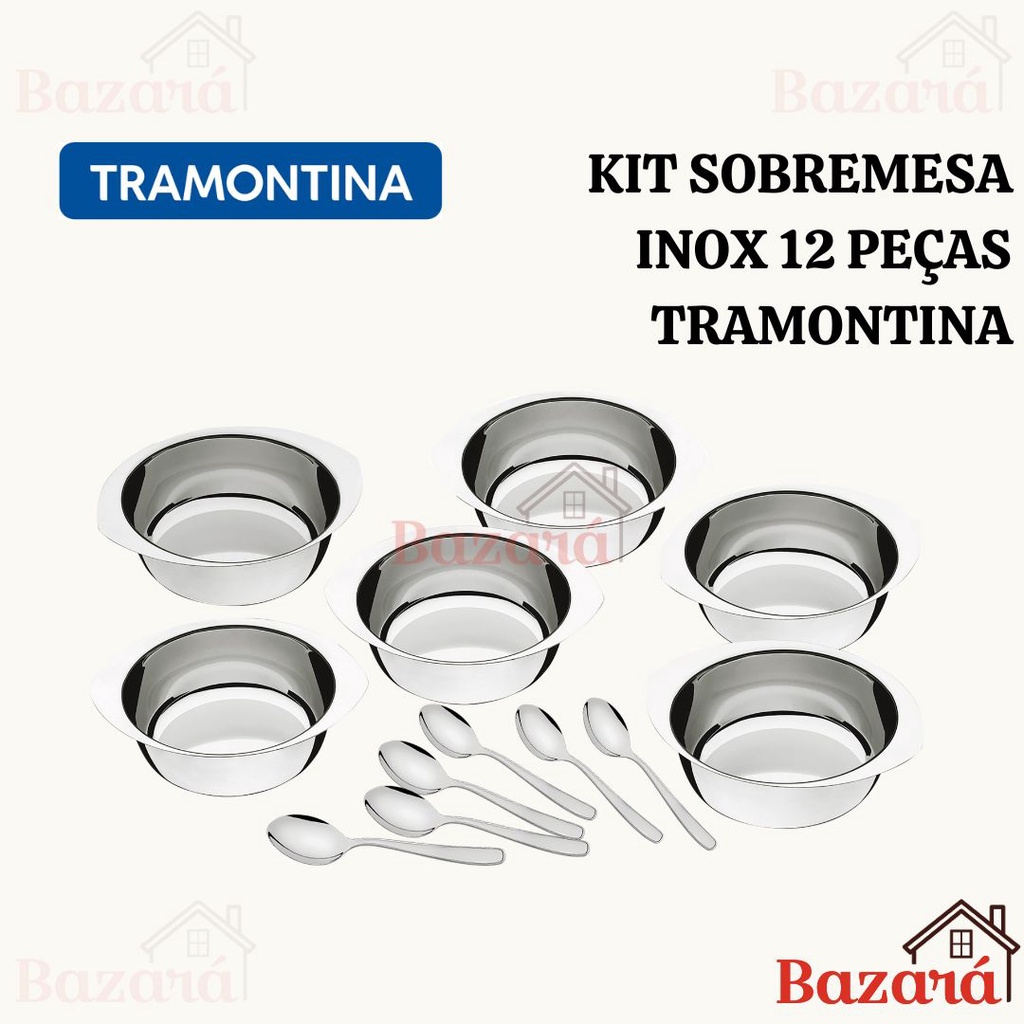 Kit para Chá e Capuccino Tramontina em Aço Inox Acabamento Brilho