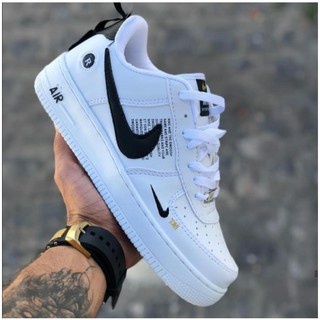 Tênis Nike Air Force Branco Preto One 1 TM LV8 Utility Unissex - Mega Oferta FRETE GRATIS MAIS RAPIDO