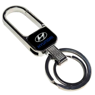 Chaveiro Hyundai Metal Cromado Carro Mosquetão Automotivo 2 argolas