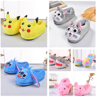 Pikachu Stitch Unicórnio Chinelos De Pelúcia De Tubarão Casal De Algodão Sapatos De Inverno Presentes Para Casa Casuais Criativos Cartoon Bonito