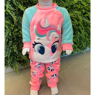 Pijama SLOWMOOSE Inverno Meninos Costura Crianças Cosplay Costura Onesie  Unicórnio Pijama Pijama para Meninas 4-12 Anos L03 - 4T (La39 - 10)