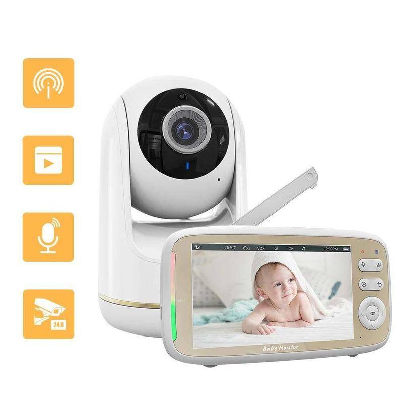Monitor De Bebê 5 Polegada IPS LCD 720P Display Maior Com Zoom De ...