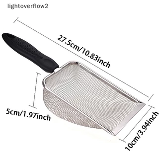 lightoverflow2 Ferramentas De Limpeza Para Animais Domésticos Pá De Aço Inoxidável Rede Gatos Répteis Lagarto Areia
