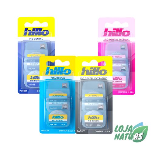 Fio Dental Pocket 2 Unid. de 25m - Hillo | Shopee Brasil