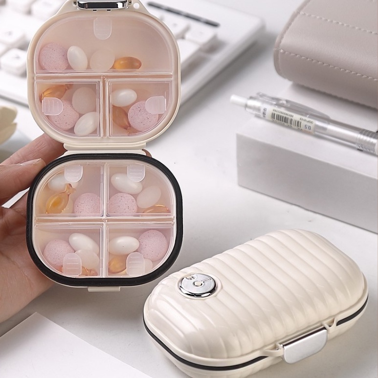 Mini Caixa Portátil De Pílulas Semana De Viagem Sete Dias Divididas Multi-Compartimento Armazenamento Seladas Para Jóias