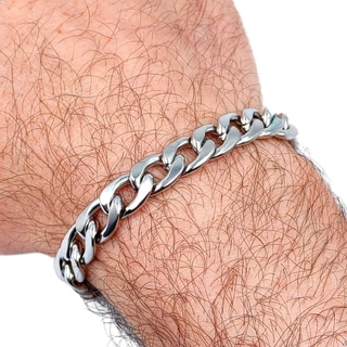 PULSEIRA MASCULINA GROSSA GRUMET 9MM - AÇO INOXIDÁVEL