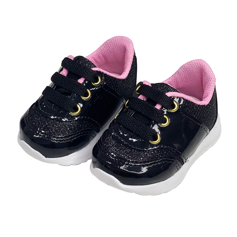 Tenis preto hot sale bebe menina