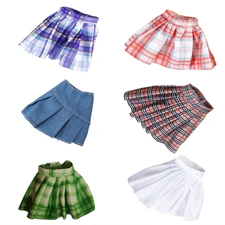 Roupas na moda para bonecas 30cm: roupa de verão com mini-saia plissada para jogos de vestir