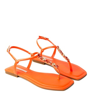 Rasteira Laranja Orange Multi Pedraria