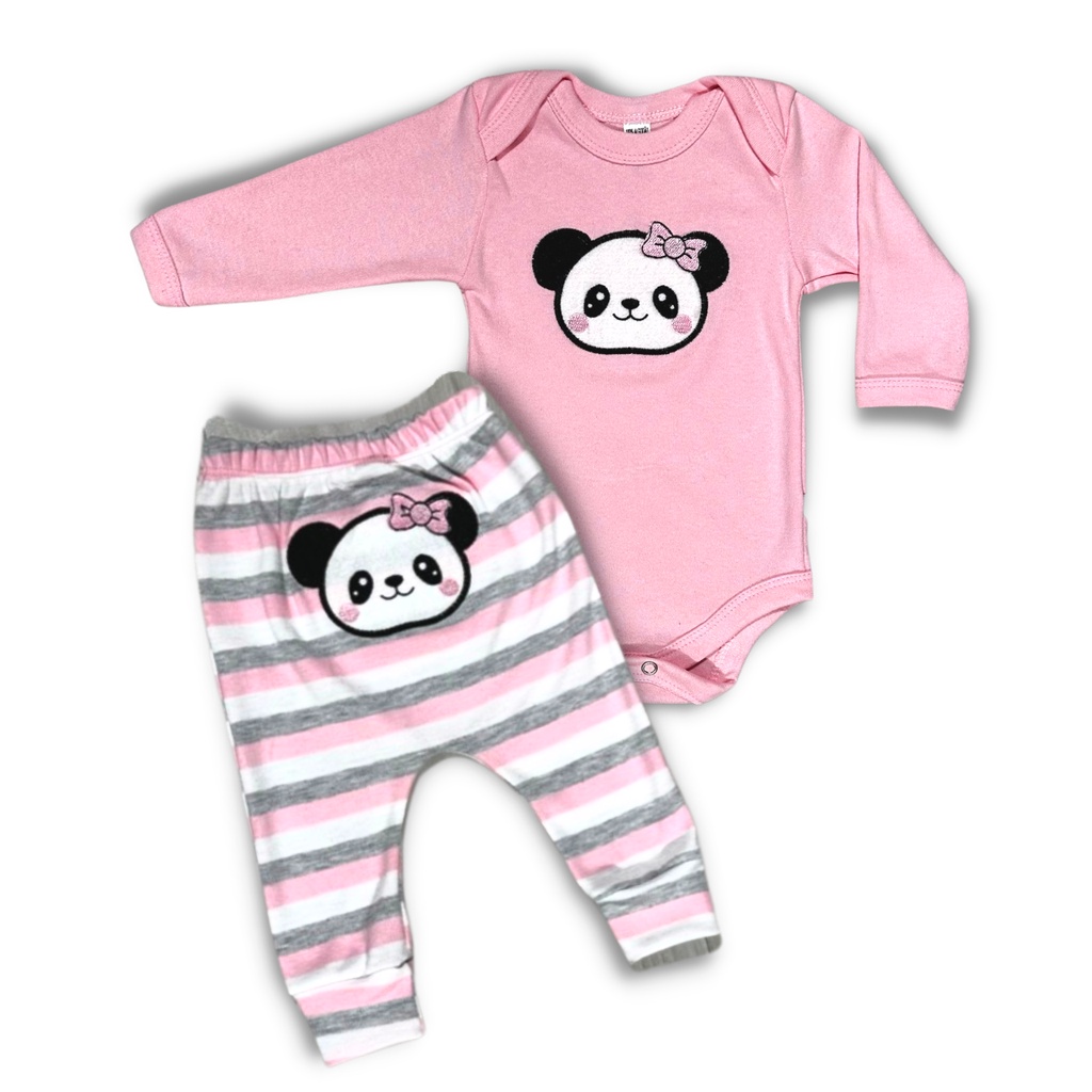 Body Roupa de Bebê Divertido Desenho Panda Aniversário