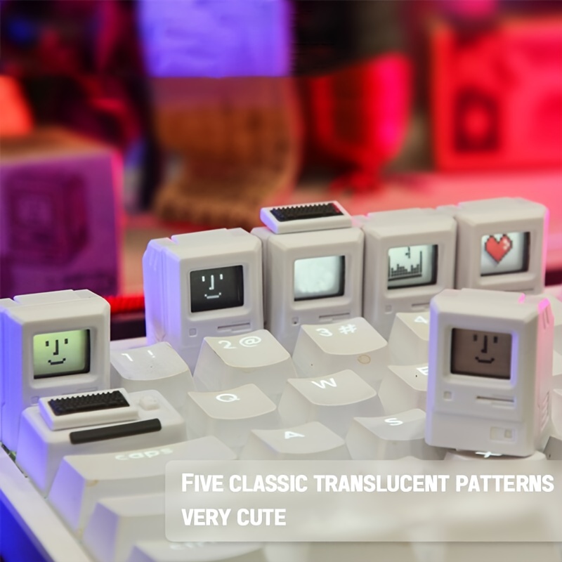 2PC Nostalgic Mini Macintosh Keycap Clássico Retro MAC Hat FC Cute Style ABS PC Cara Criativa Mudável Para Teclado Mecânico