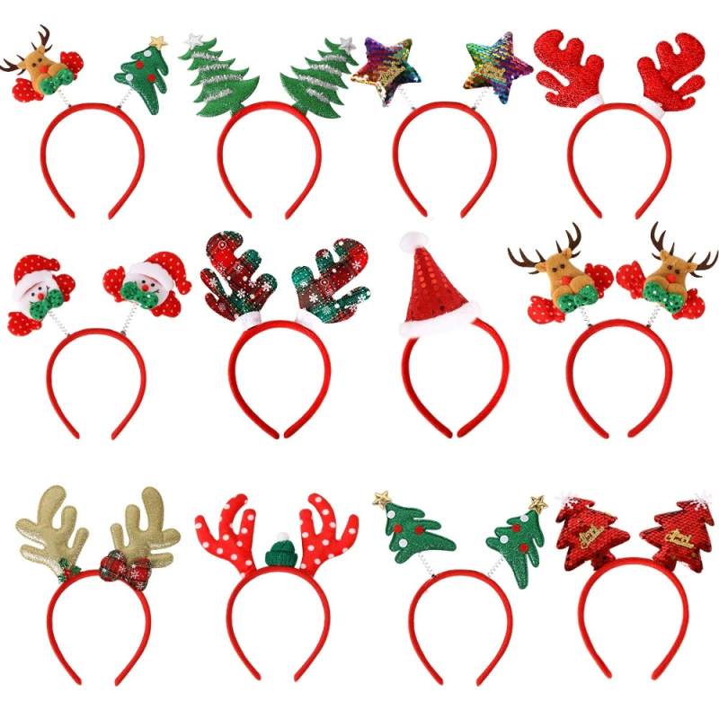 [23] Argolas de cabelo de Natal/Argolas de cabeça de estrela de cinco pontas com chifres de alce/Tiara infantil Produtos de decoração de festa de Natal