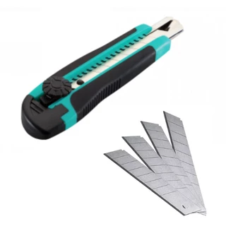 Kit Estilete com Trava Redonda Mais 10 laminas