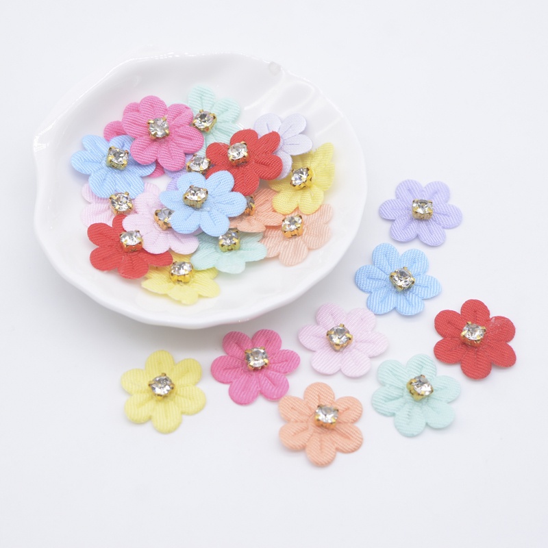 MAYJOYDIY 80 Stuks Gehaakte Bloemen – 8 Kleuren, 20 Mm – Naai-appliques Voor Kleding, Tassen, Schoenen En Meer