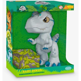 Jurassic World Dinos Baby Velociraptor Blue Cinza - Pupee