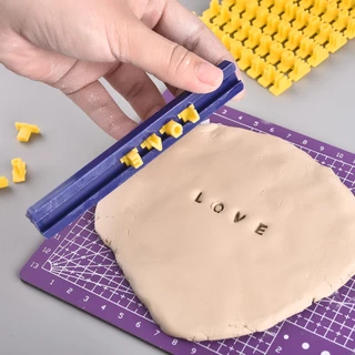 Arte cerâmica alfabeto número letra polímero argila presser carimbo embosser molde selagem diy em relevo cerâmica ferramentas de argila