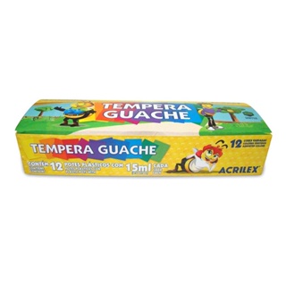 Tinta guache 12 cores 15ml 02012 Acrilex