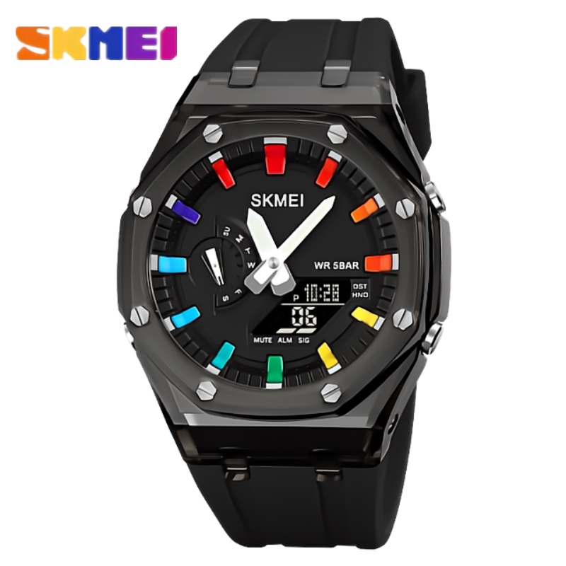 SKMEI 2100 Relógio De Pulso Eletrônico De Movimento Leve Led 5 Relógios Digitais De Tempo 2