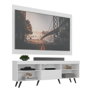 Rack Retrô com Painel e Suporte TV 75" Web Multimóveis V1047