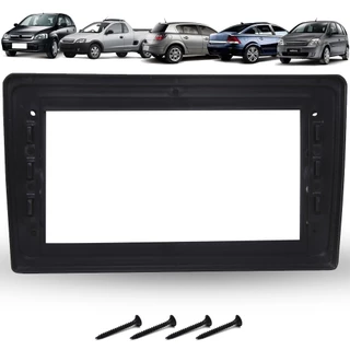 Moldura De Painel 2 Din 9" Polegadas Gm Vectra Corsa Meriva Montana Preto