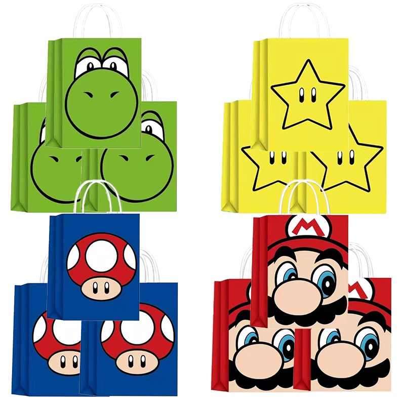 Jogo Super Mario Gift Pakcaging Saco De Papel Kraft Festa De Aniversário